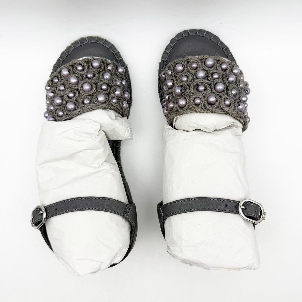 Sam Edelman Kids Holly Sandals US 2 M EU 33.5 Mockingbird Grey Linen NIB