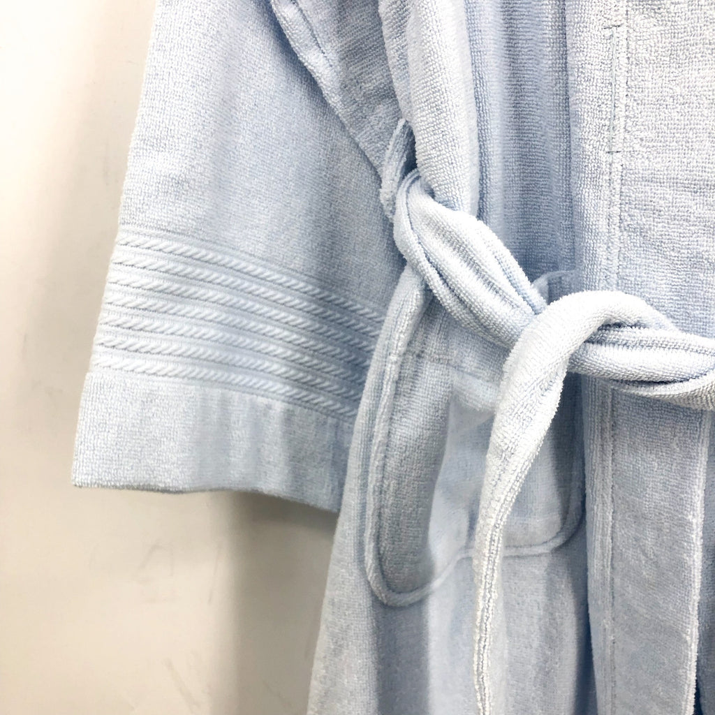 LAUREN RALPH LAUREN Greenwich Bath Robe Small Estate Blue Woven Terry NWT