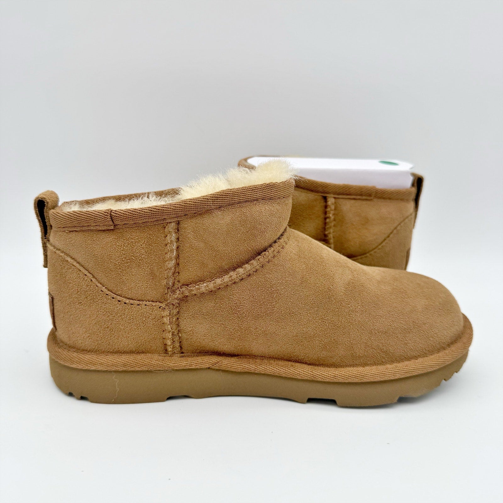 UGG Kids Classic Ultra Mini Boot US 1 EU 32.5 Chestnut Brown Sheepskin Suede NIB