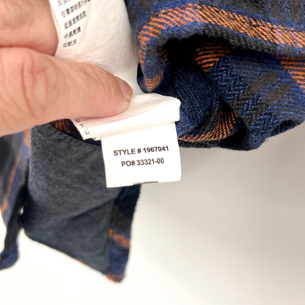 PRANA Women's Golden Canyon Flannel Shirt XS Rich Sapphire Blue Plaid NWT