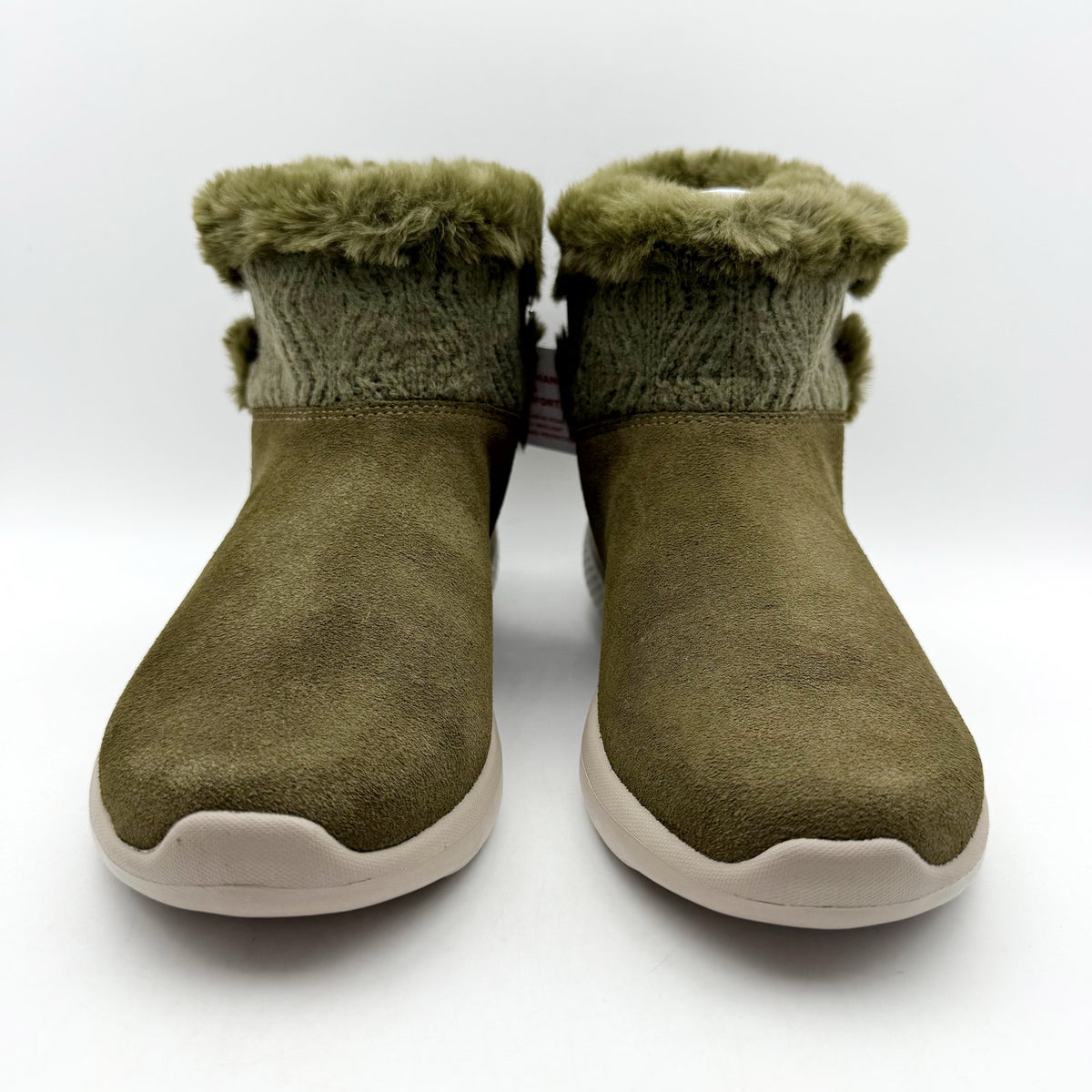 Skechers Womens On The Go City Boots Size 6 WIDE Green Suede Water Repellent NIB