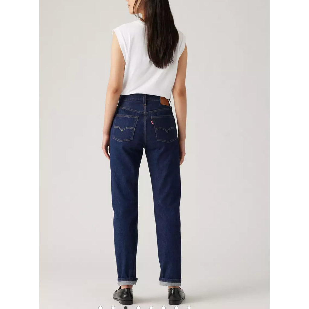 LEVI'S Women 501 Original Fit Selvedge Jean 27x32 US 4 Rinsey Dark 125010560 NWT