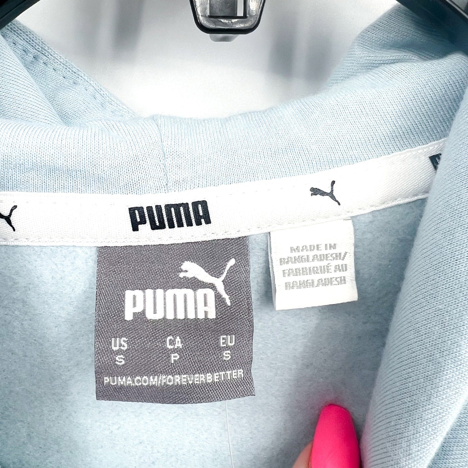 PUMA Womens Essentials Big Logo Hoodie Small Blue Frosted Dew Sweatshirt NWT