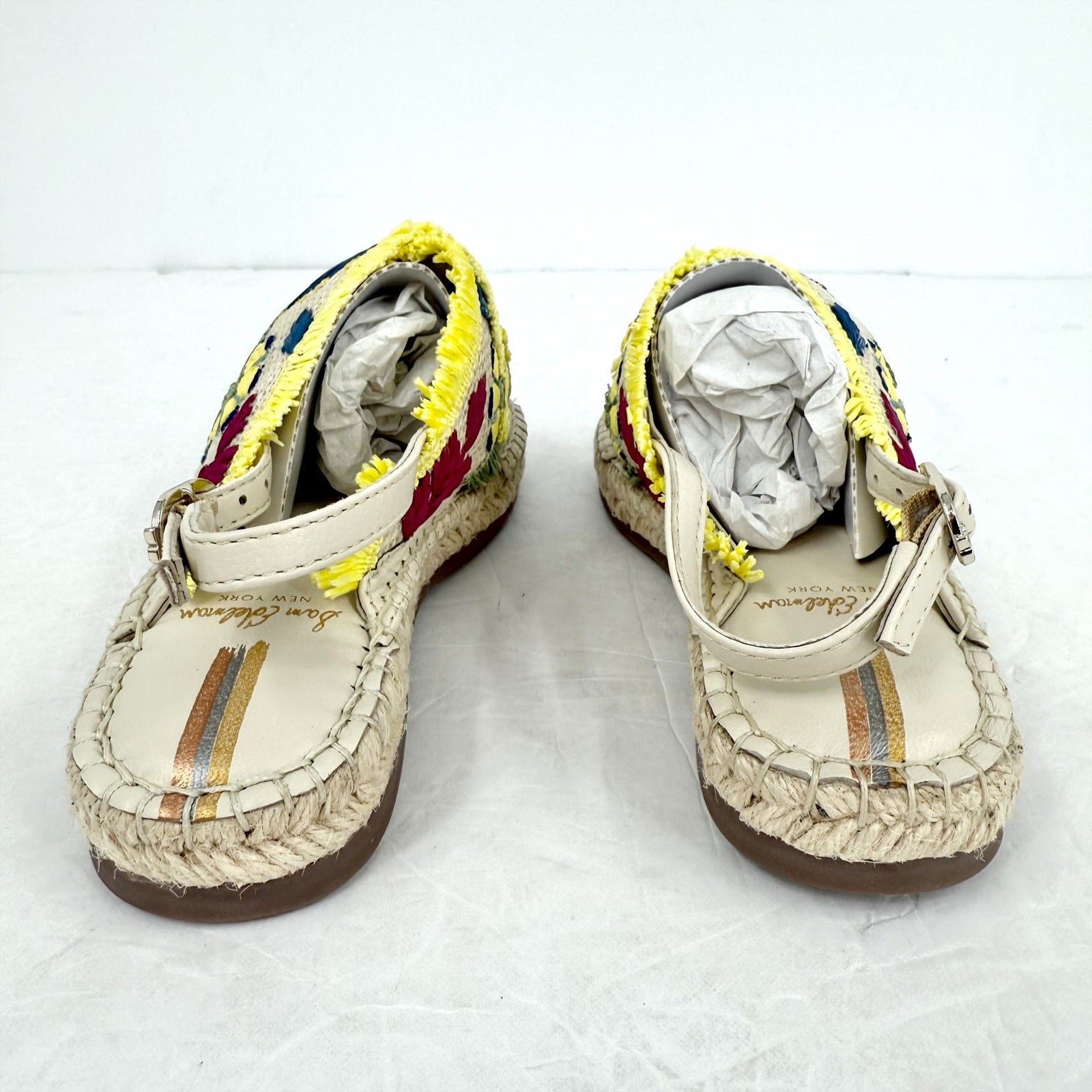 Sam Edelman Kids Kayden Slingback Sandal US 1 M Beige Multicolor Leather NIB