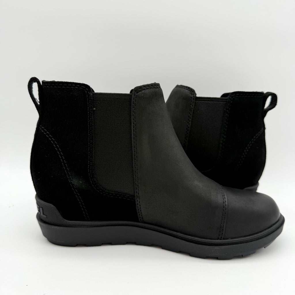Sorel Womens Evie ll Chelsea Ankle Bootie US 7 EU 38 Black Suede Waterproof NIB