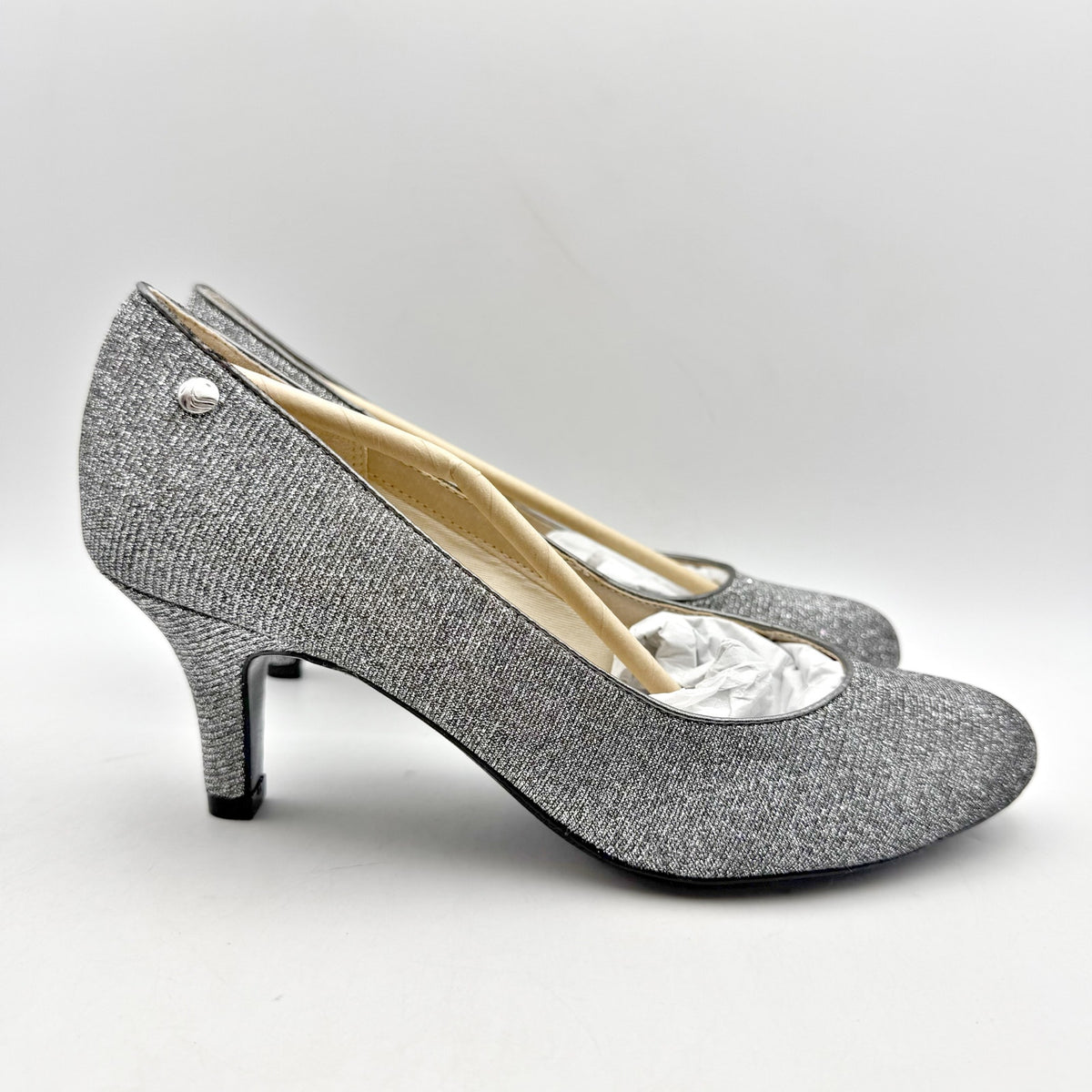LifeStride Womens Parigi Pumps Size 7.5 Silver Metallic Heels NIB