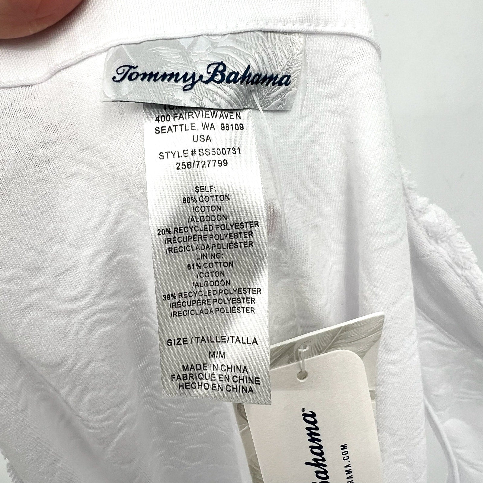 TOMMY BAHAMA Terry Romper Cover Up Medium White Side Tie Textured Spa NWT