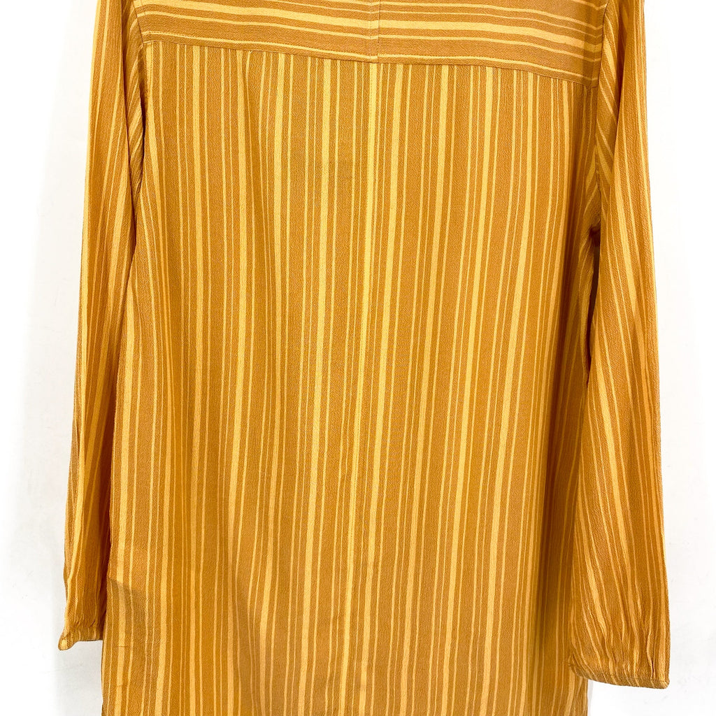 PRANA Women's Fernie Swim Cover Up Shirt Small Gold Deep Solstice Stripe NWT