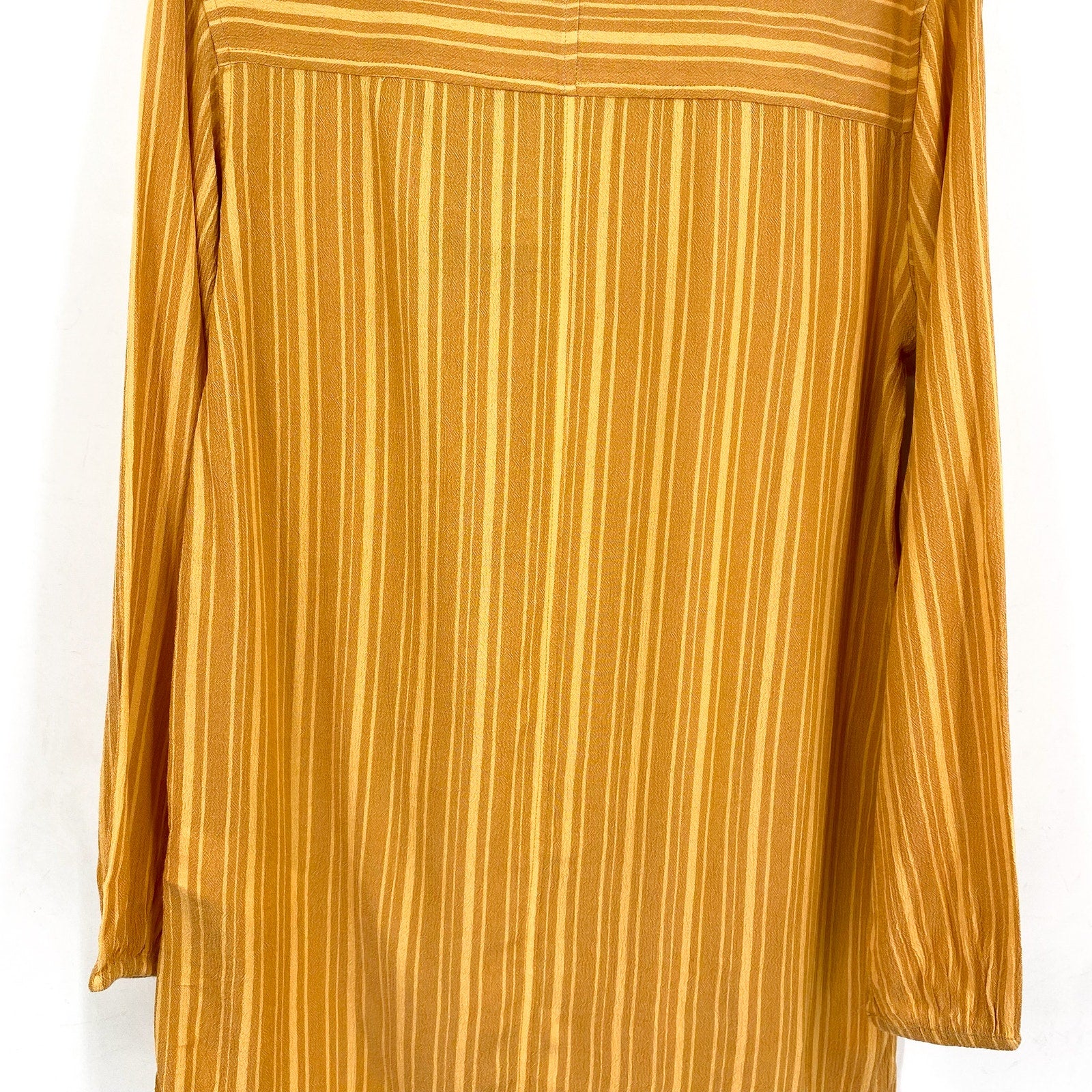 PRANA Women's Fernie Swim Cover Up Shirt Small Gold Deep Solstice Stripe NWT