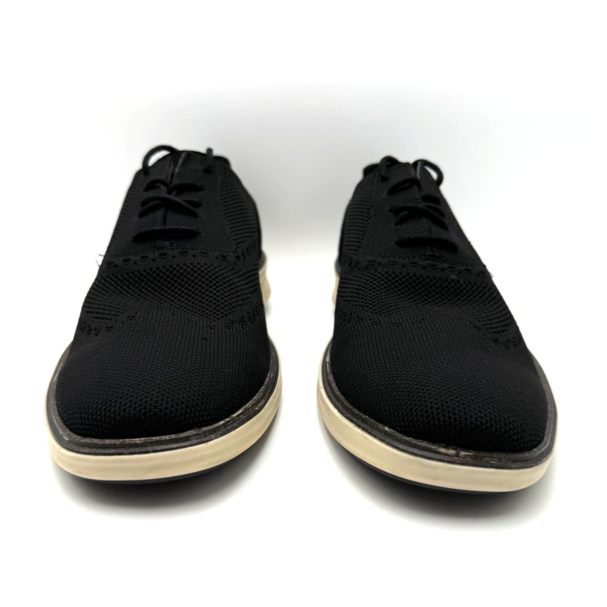 Vince Camuto Mens Hampt Wingtip Oxford Sneakers Size 11.5 Black Knit NIB