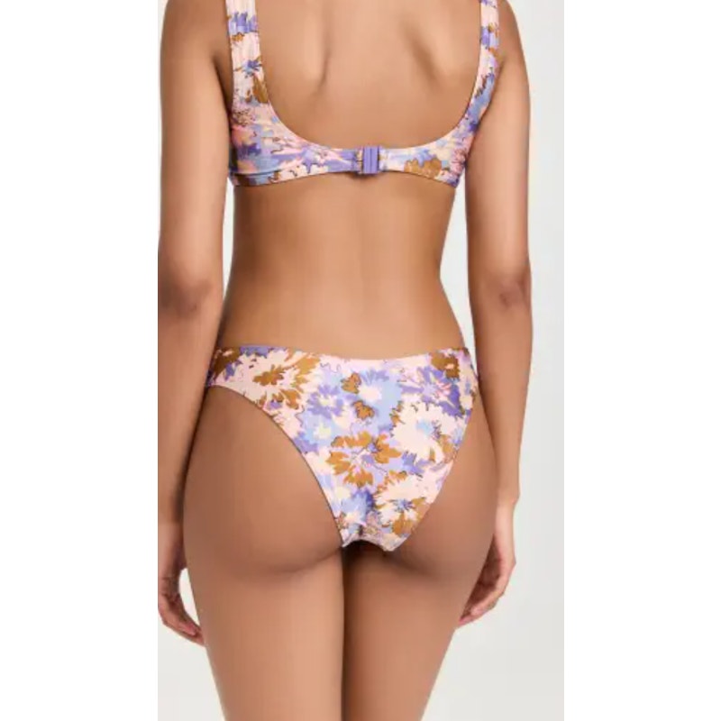 Zimmermann Violet Scoop Bikini Bottoms 3 Large Purple Multi Floral Swimwear NWOT