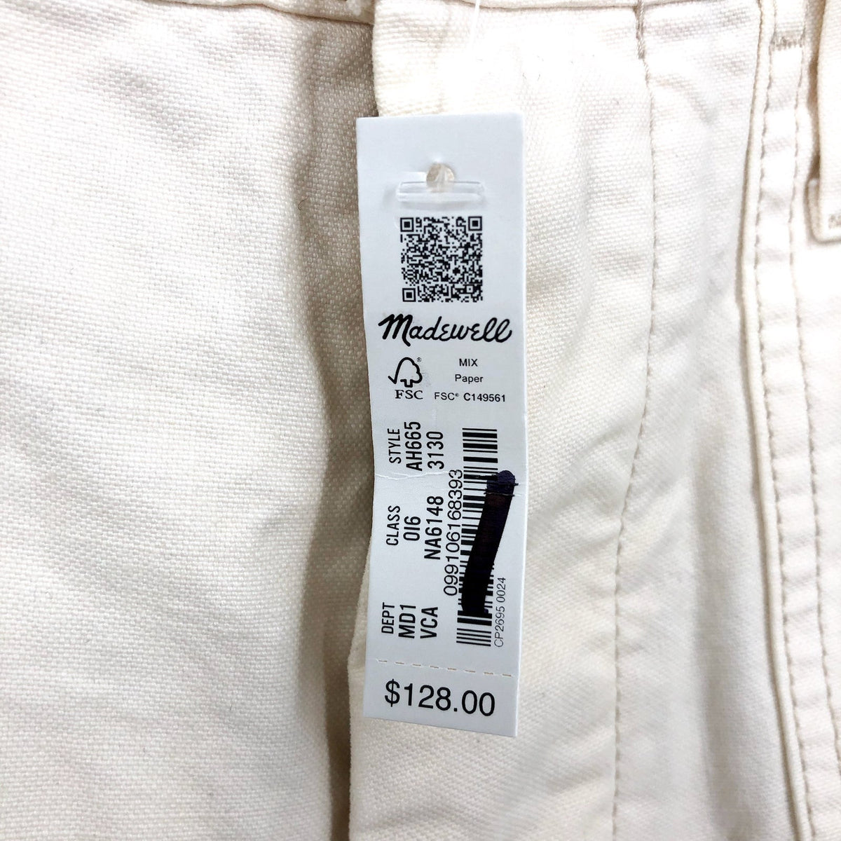 MADEWELL Men's Relaxed Straight Workwear Pants 31x30 Vintage Canvas AH665 NWT