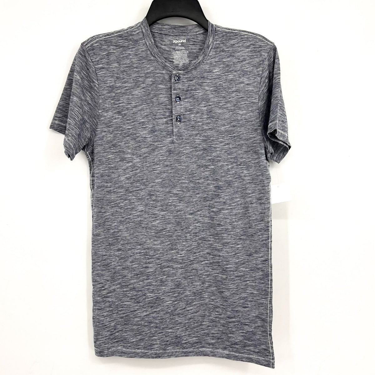 ABOUND Men's Jersey Slub Henley Tee XXS Navy Blue White Short Sleeve Cotton NWT