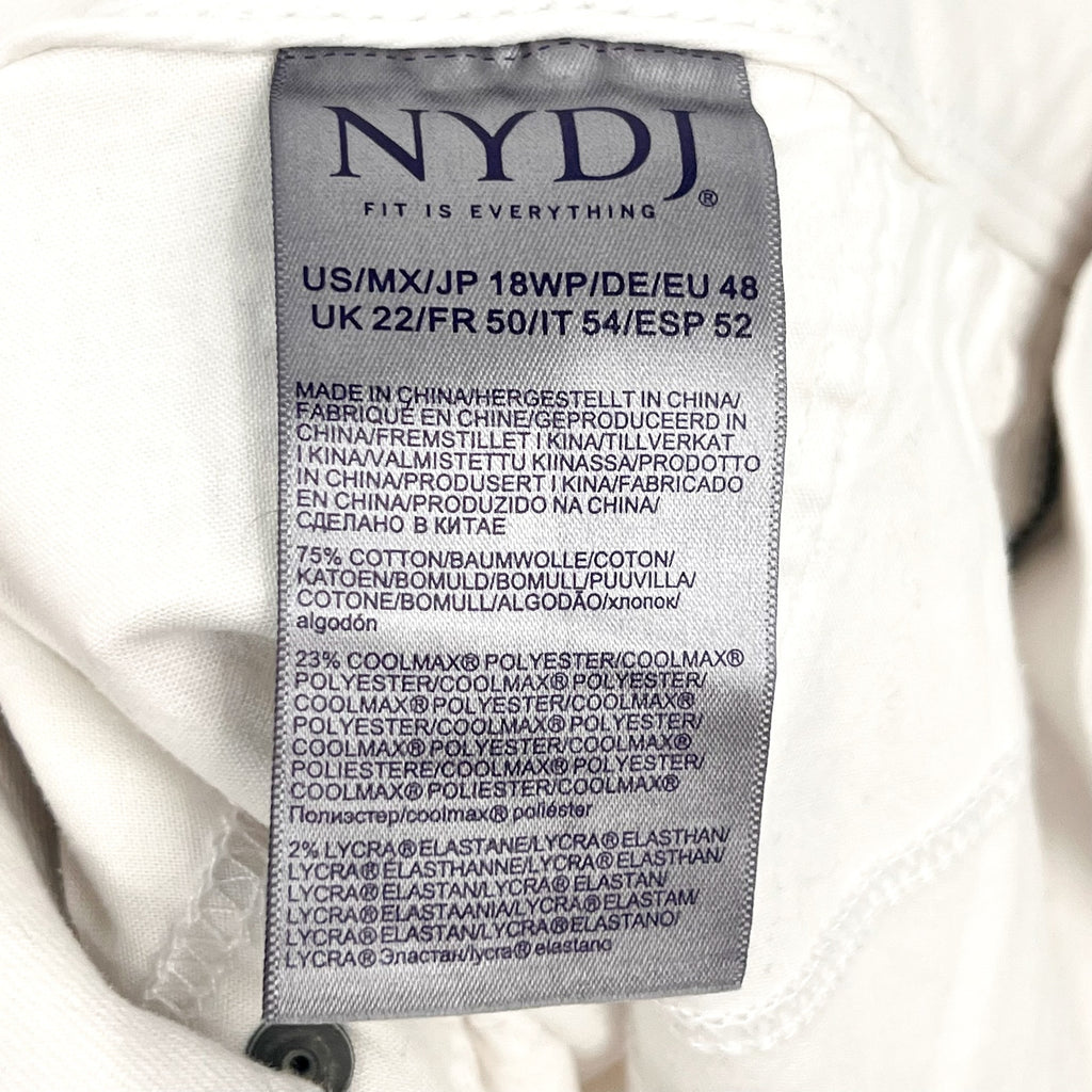 NYDJ Womens Cool Embrace Wide Leg Crop Jeans 18W PETITE Optic White NWT