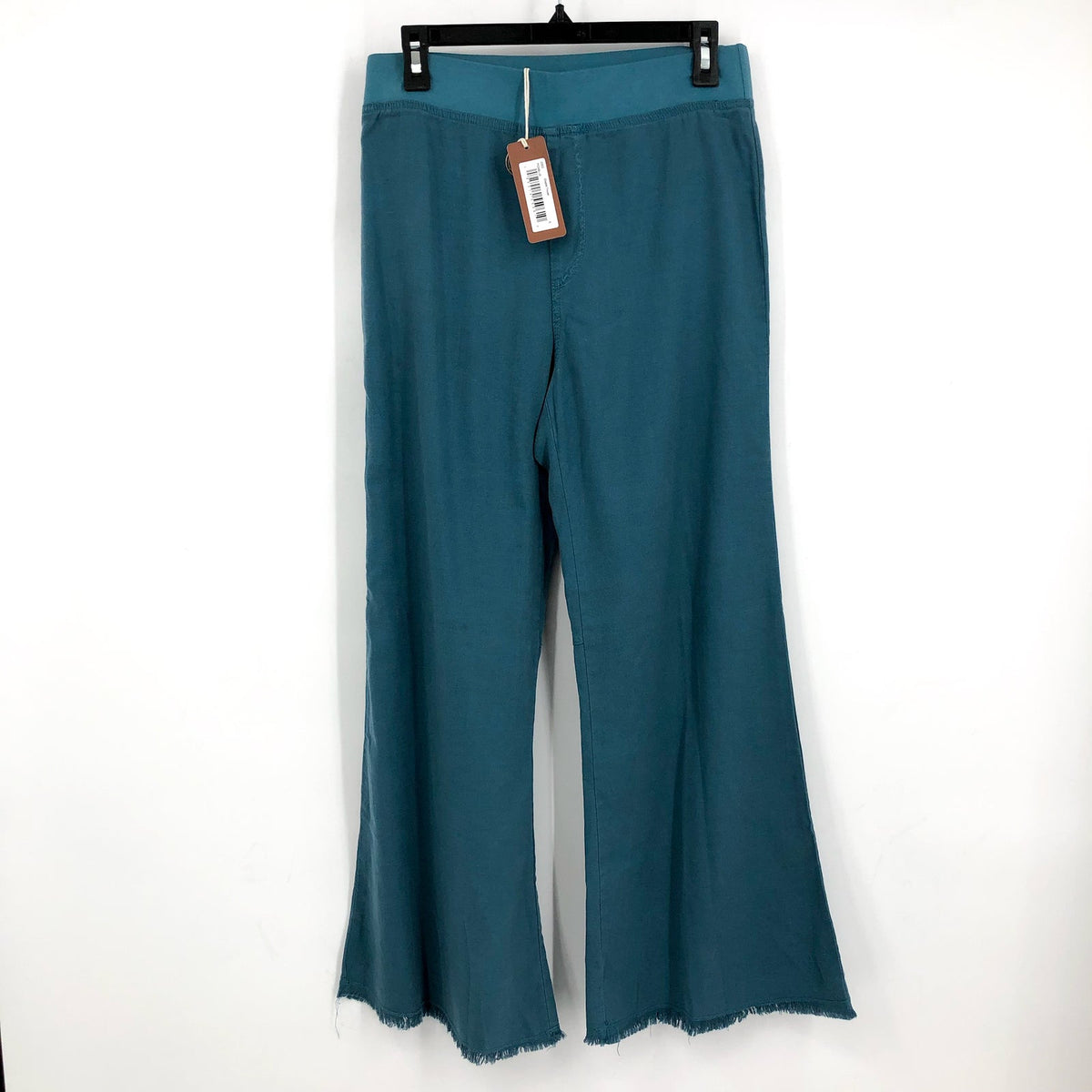XCVI Women's Hydra Flare Pants Small Blue Safe Harbor Stretch Frayed Hem NWT