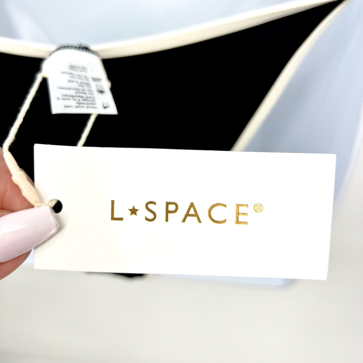 L*Space Women's Levy Classic Bikini Bottoms Small Black White Adjustable Tie NWT
