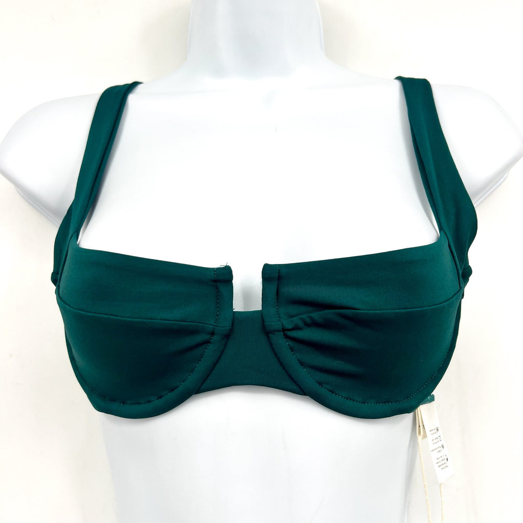 L*SPACE Women's Mako Bikini Top XS Deep Teal Green Bralette Underwire NWT