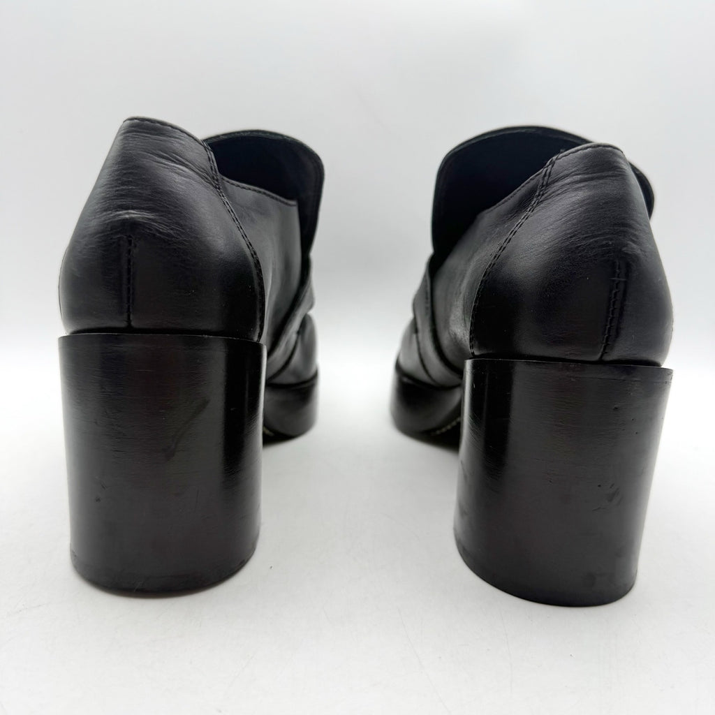 RE/DONE Womens Big Buckle Pumps EU 40 US 10 Black Leather Loafers EUC
