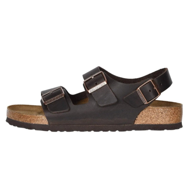 Birkenstock Mens Milano Sandals EU 44 US 11 Habana Brown Oiled Leather NWOB