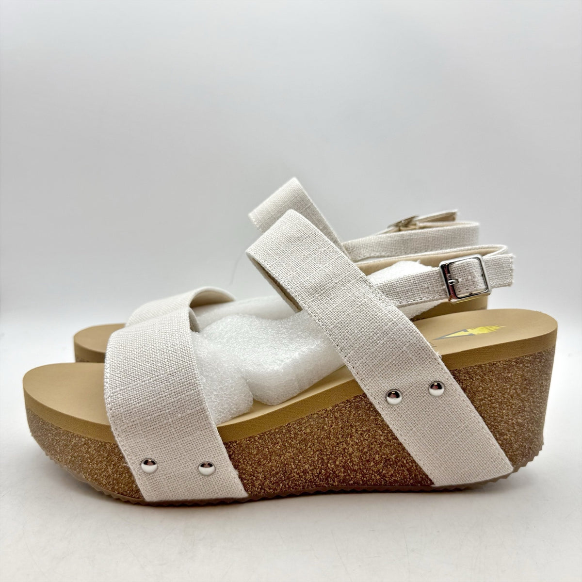 Volatile Womens Summerlove Slingback Wedge Sandals Size 11 White NIB