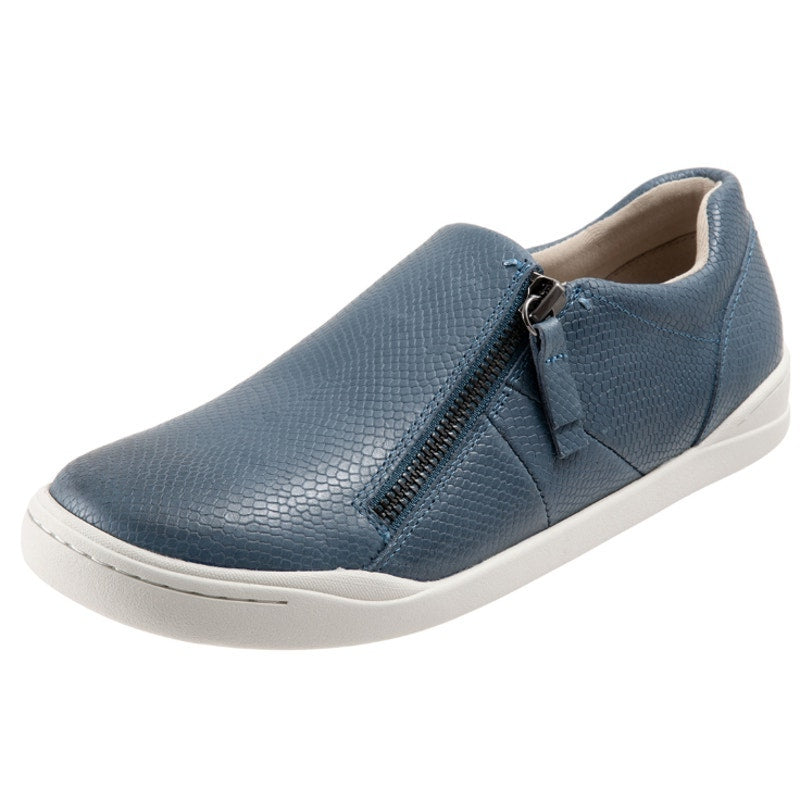 SoftWalk Womens Arezzo Casual Sneakers Size 6 Wide Blue Snake Leather NIB