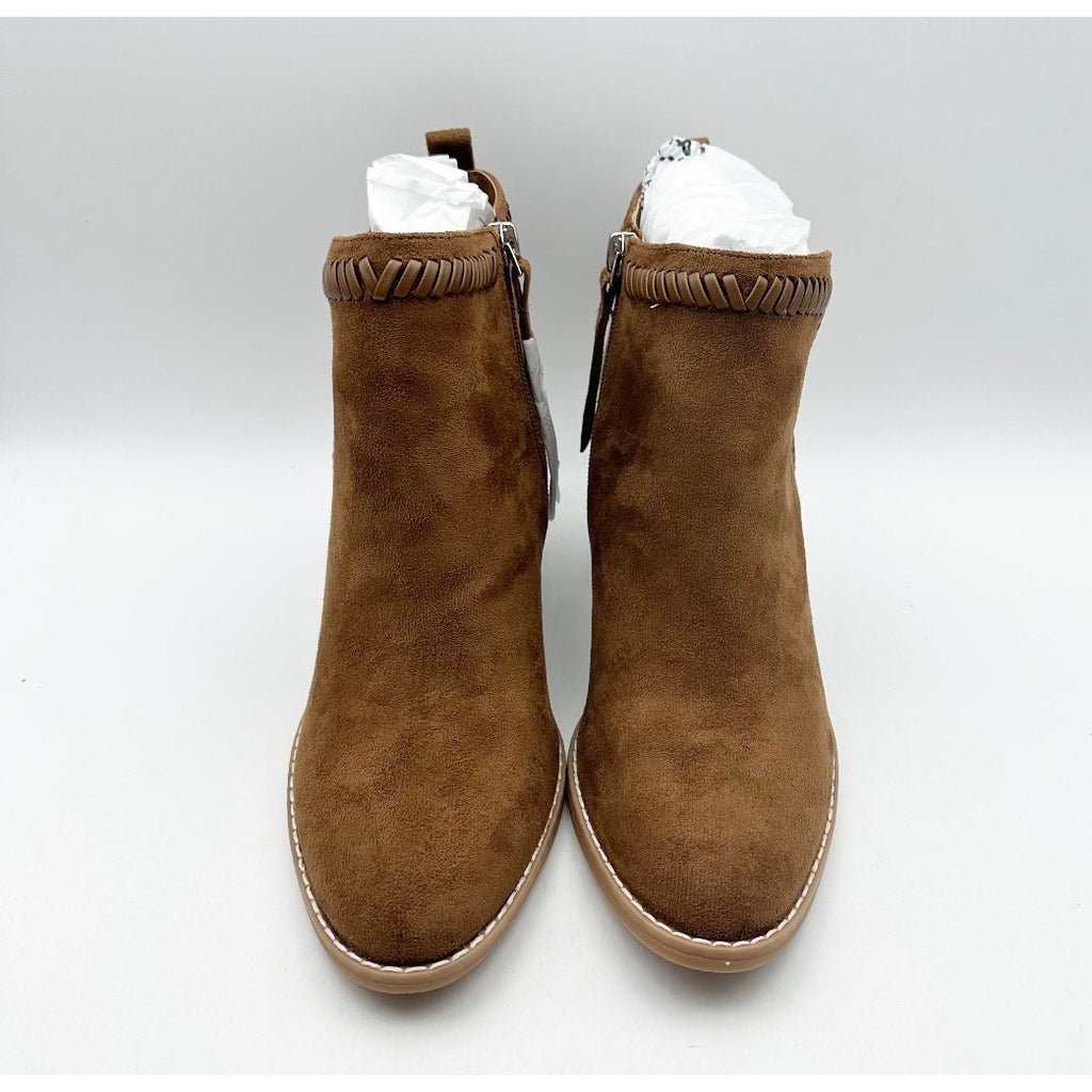 Dolce Vita Womens Jace Ankle Booties Size 8.5 Camel Brown Heel Suede NWOB