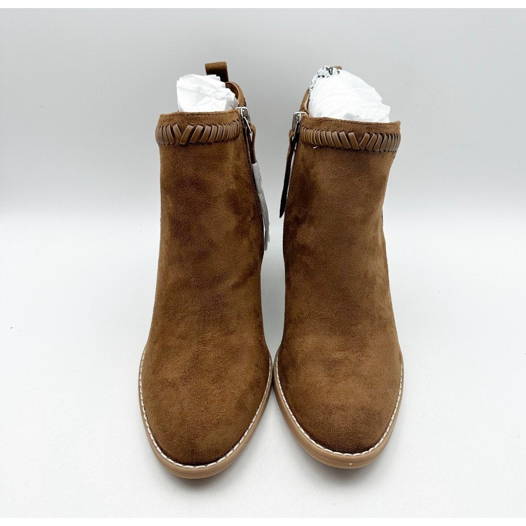 Dolce Vita Womens Jace Ankle Booties Size 8.5 Camel Brown Heel Suede NWOB
