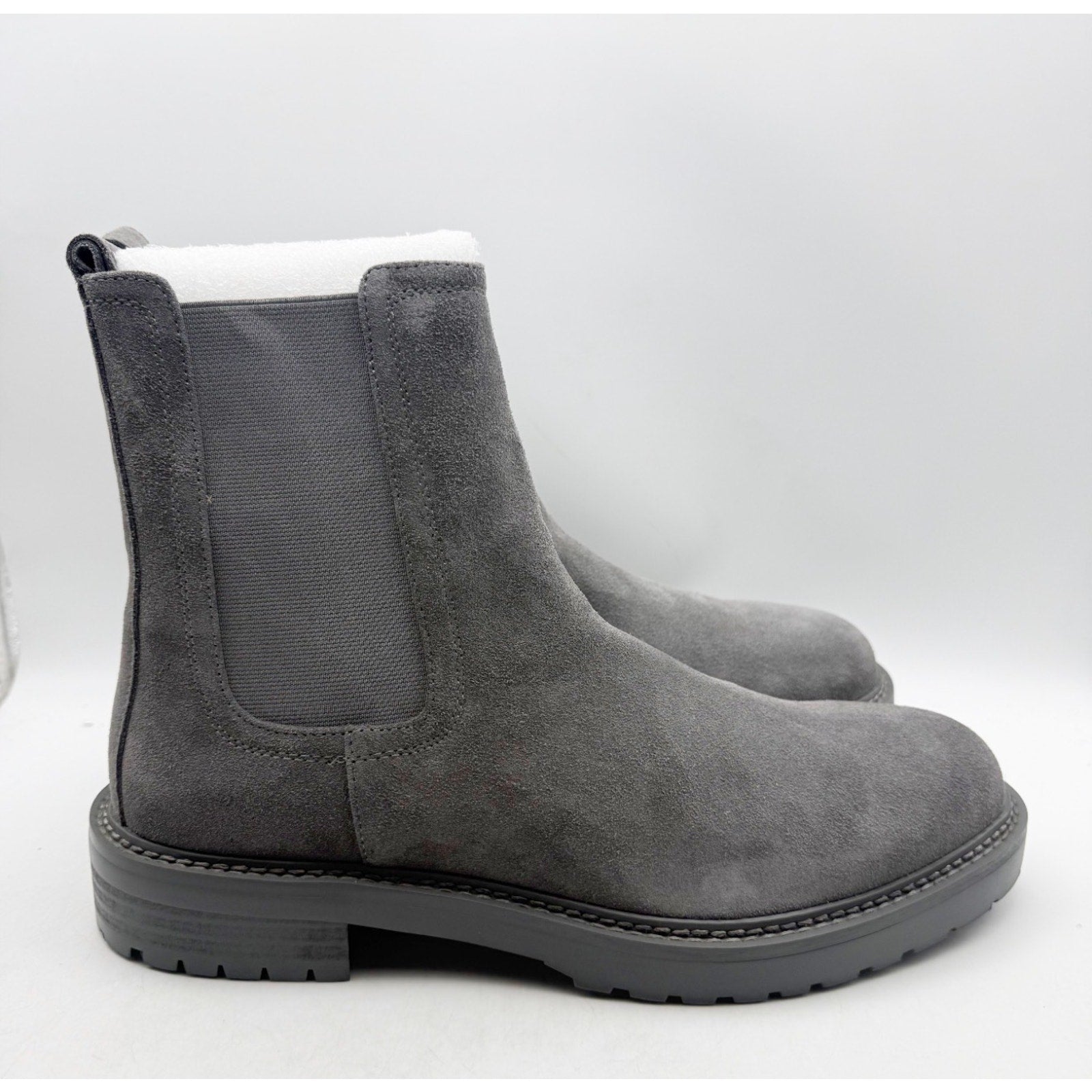 Saint Morta Men's Chunky Chelsea Boots Size 8 EU 42 Dark Grey Suede NIB