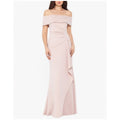 XSCAPE Adriana Scuba Crepe Dress Size 4 Pink Blush Off the Shoulder 3008X NWT
