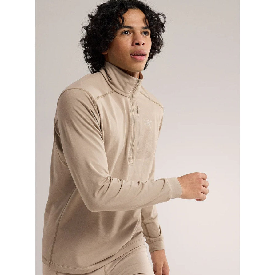 ARC'TERYX Men's Rho LT Zip Neck Sweatshirt Small Tan Smoke Bluff Lightweight NWT