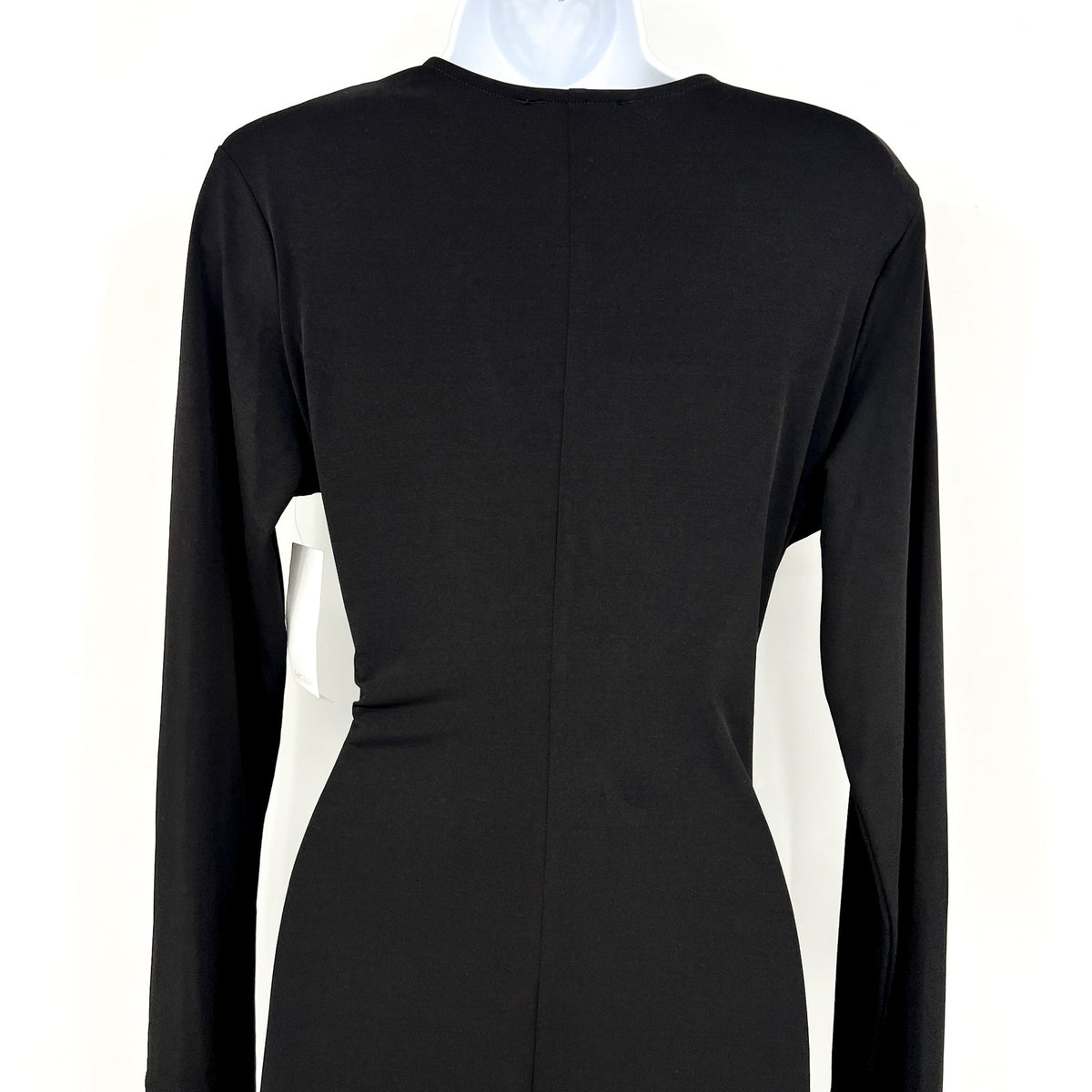 KAREN KANE Women's Twist Front Dress Large Black Stretch Long Sleeve NWT