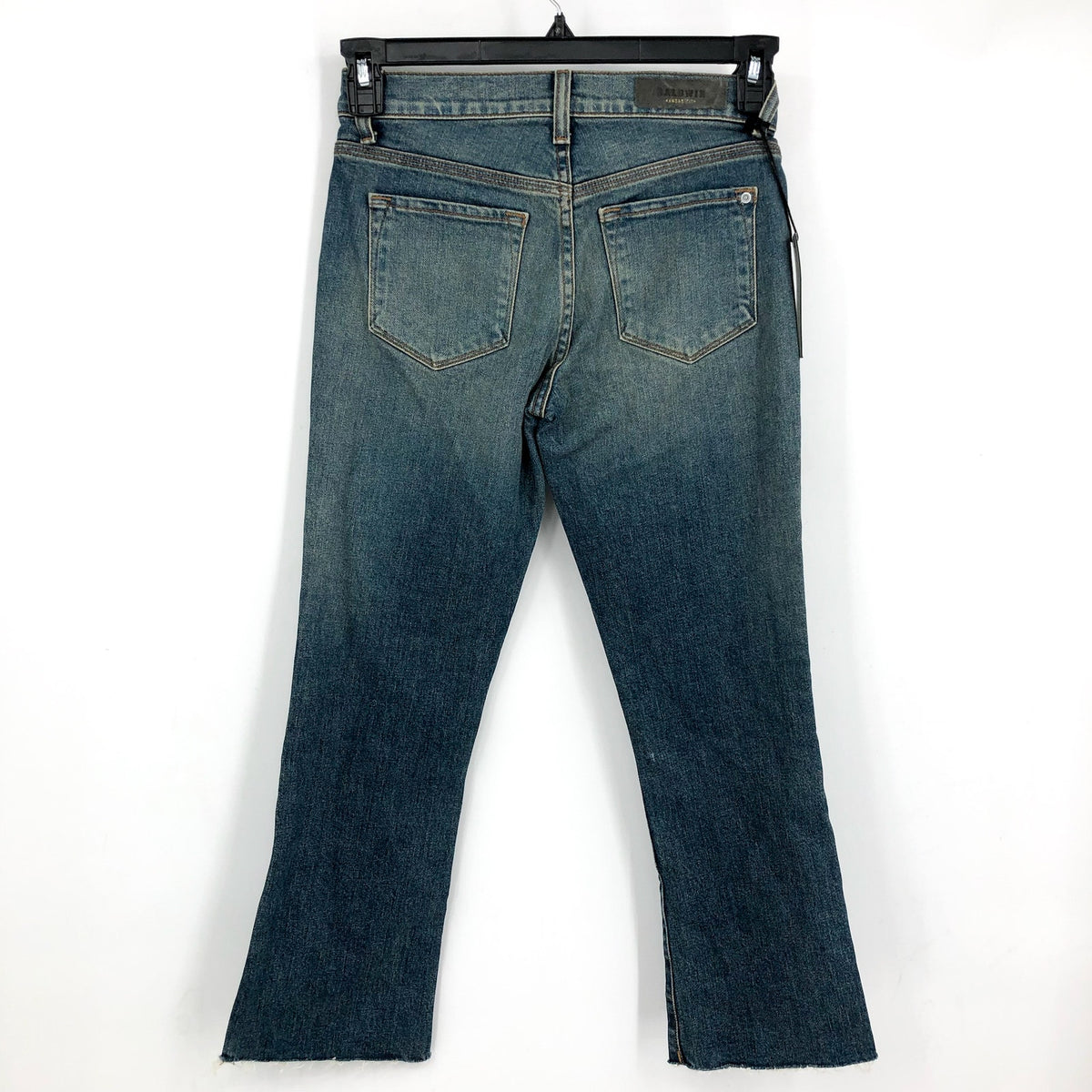 BALDWIN Women's Maxwell Crop Kick Flare Jeans Size 24 Blue Traction Stretch NWT