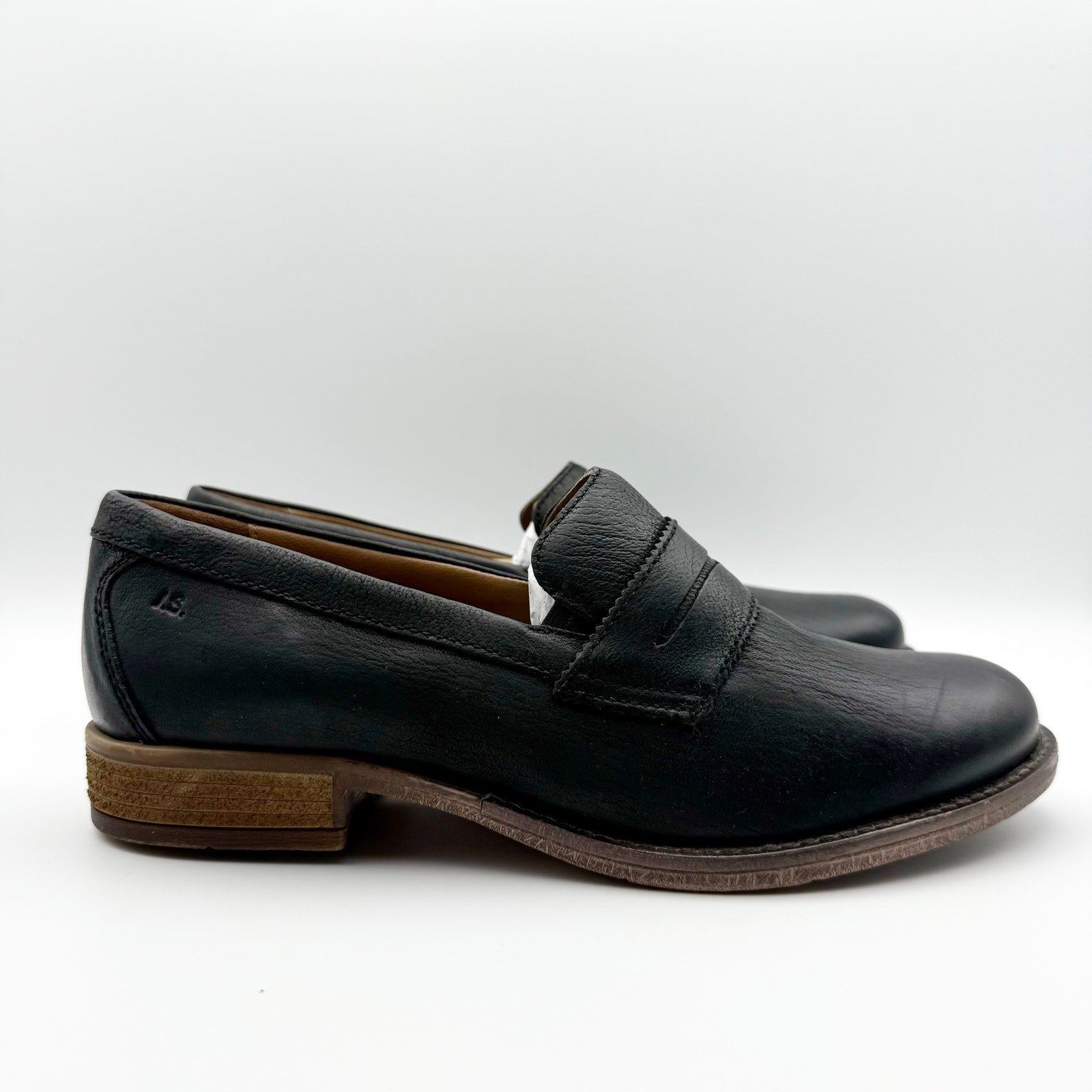 Josef Seibel Womens Sienna 96 Loafers EU 37 US 6.5 Black Washed Leather Shoe NIB