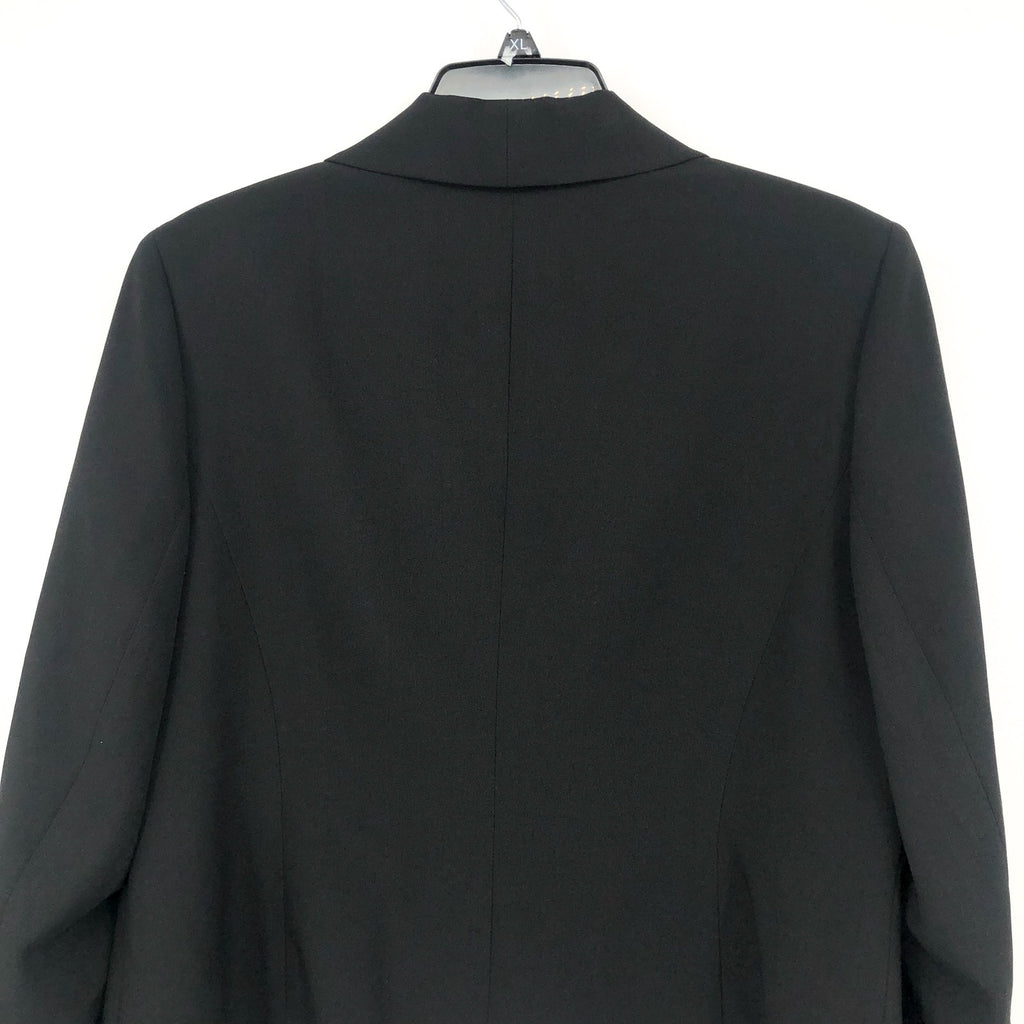 LE SUIT Womens Shawl Collar Suit Jacket 12P PETITE Black Coated Buttons NWT