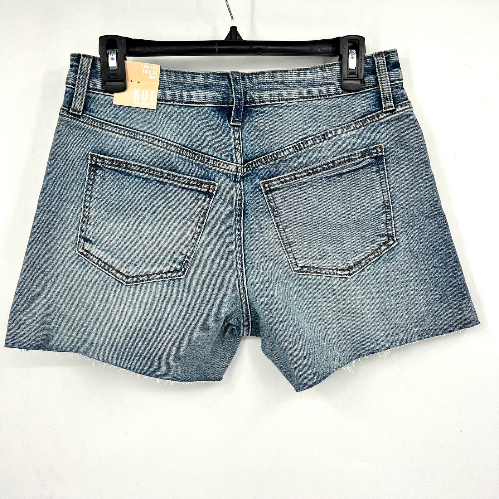 KUT FROM THE KLOTH Taylor Denim Shorts Size 2 Freedom Blue High Waist CutOff NWT