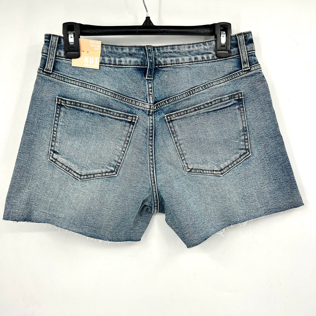 KUT FROM THE KLOTH Taylor Denim Shorts Size 2 Freedom Blue High Waist CutOff NWT