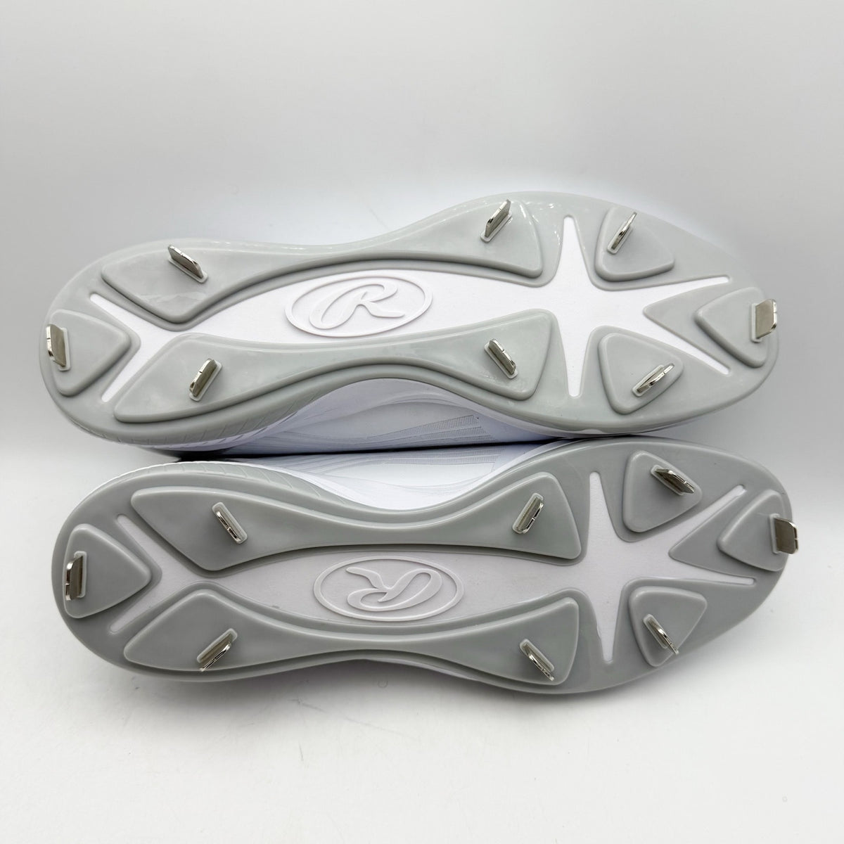 Rawlings Men Bullpen Low Baseball Cleats Size 13 White Gray Metal T4595 NWOB