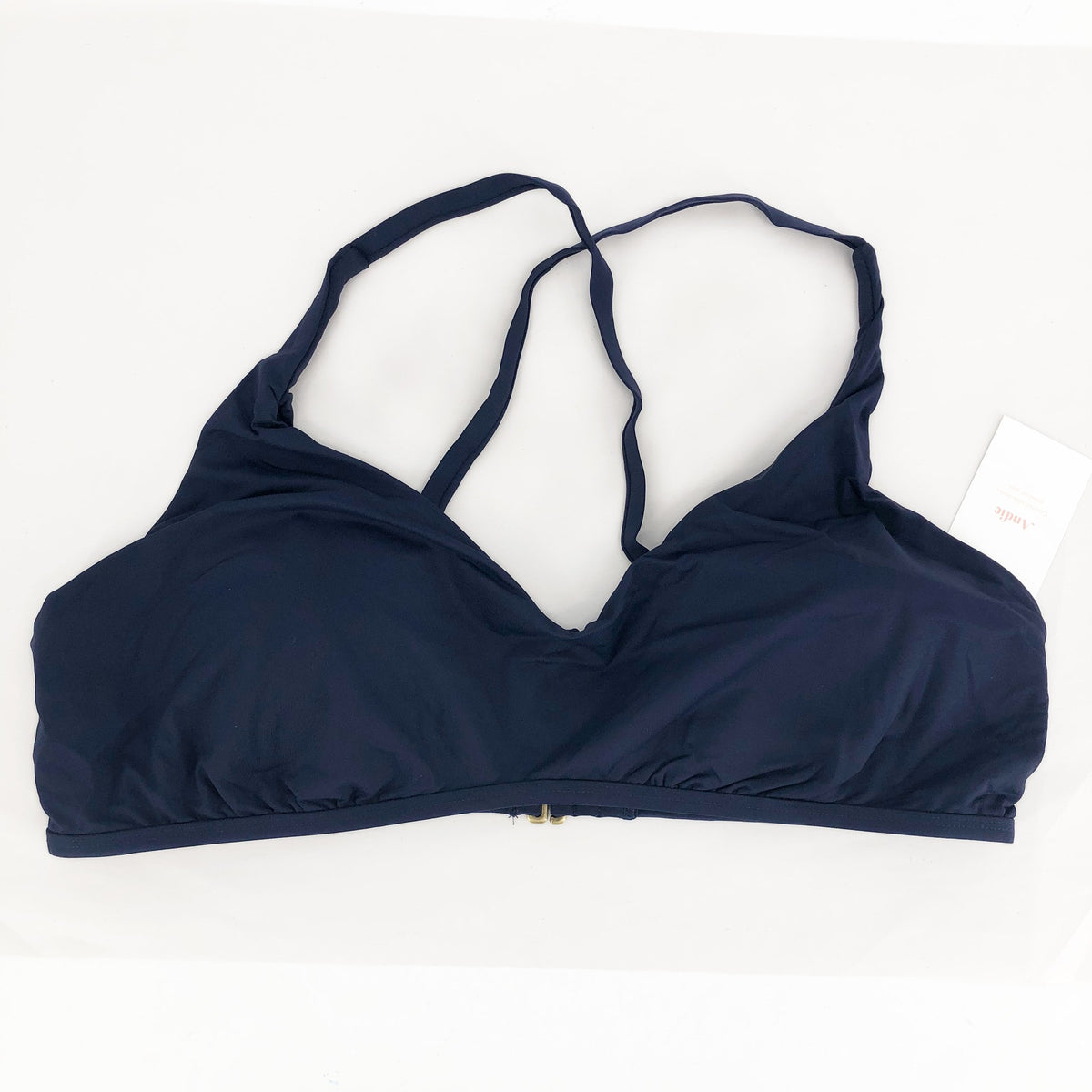 ANDIE SWIM Women's The Valencia Bikini Top 3XL Navy Blue V-Neck NWT