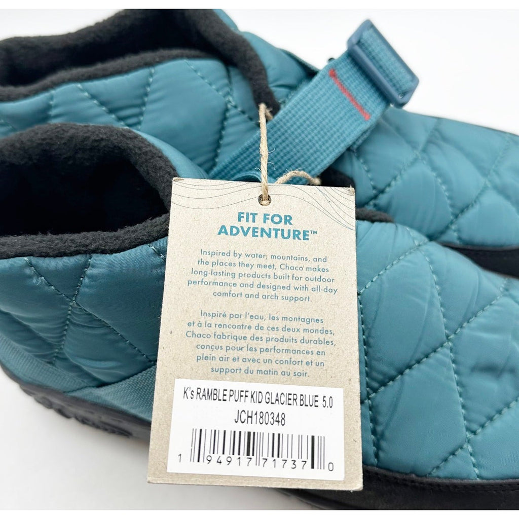 CHACO Kids Ramble Puff Booties Size 5 EU 36 Glacier Blue Water Resistant NWOB