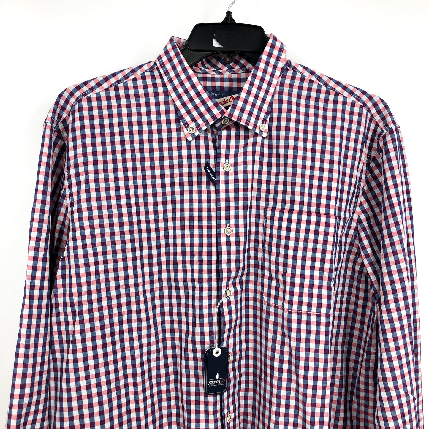 JOHNNIE O Mens Abner Hangin’ Out Button Up Shirt XL Malibu Red Plaid NWT