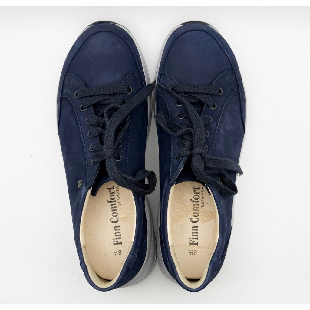 Finn Comfort Men's Casual Brandon Sneaker US 9 UK 8.5 Blue Leather Suede NWOB