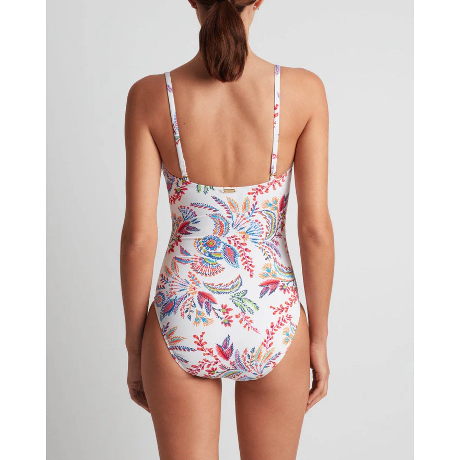 LAUREN RALPH LAUREN Fleurette One Piece Swimsuit Size 16 White Multi Floral NWT