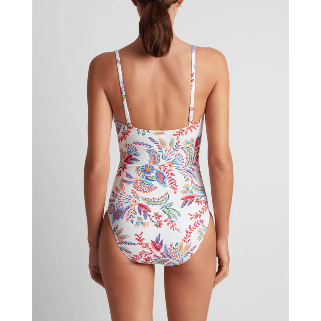 LAUREN RALPH LAUREN Fleurette One Piece Swimsuit Size 16 White Multi Floral NWT