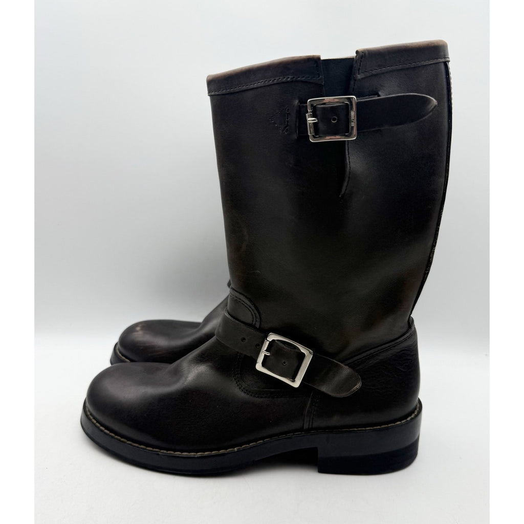 RE/DONE Womens Vintage Engineer Mid Calf Boots EU 40 US 10 Black Leather NWOB