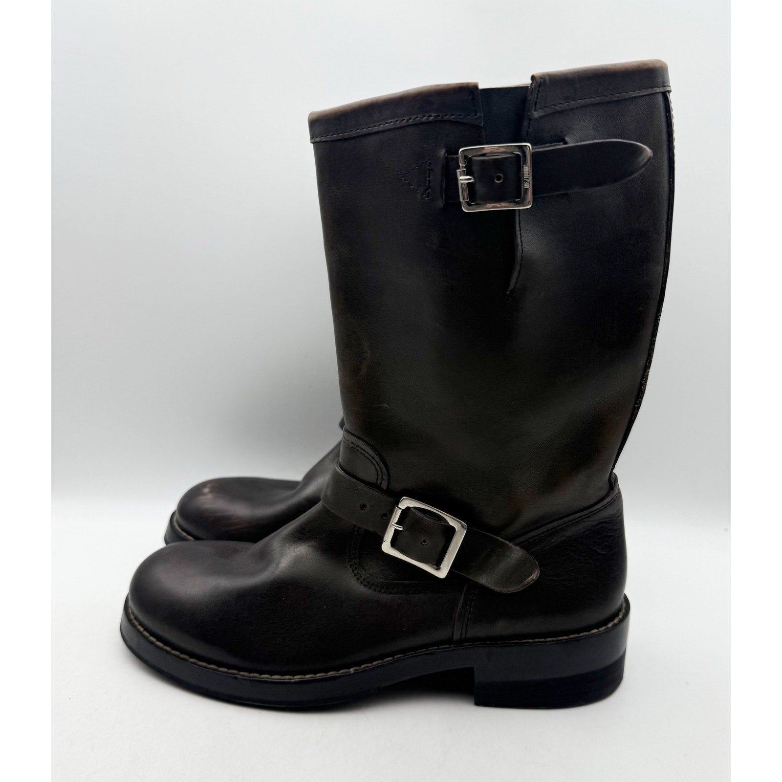 RE/DONE Womens Vintage Engineer Mid Calf Boots EU 40 US 10 Black Leather NWOB