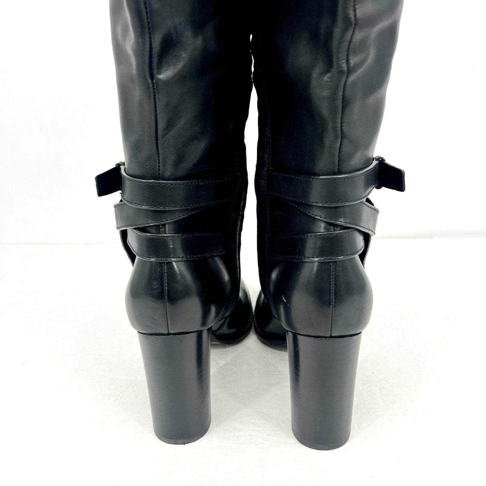 Lauren Ralph Lauren Womens Manchester Knee High Boots US 10 Black Leather NWOB
