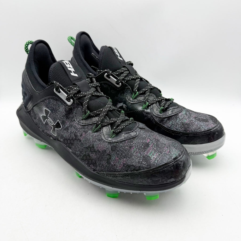 Under Armour Mens Harper 8 Elite Baseball Cleats Size 11 EU 45 Black Green NWOB