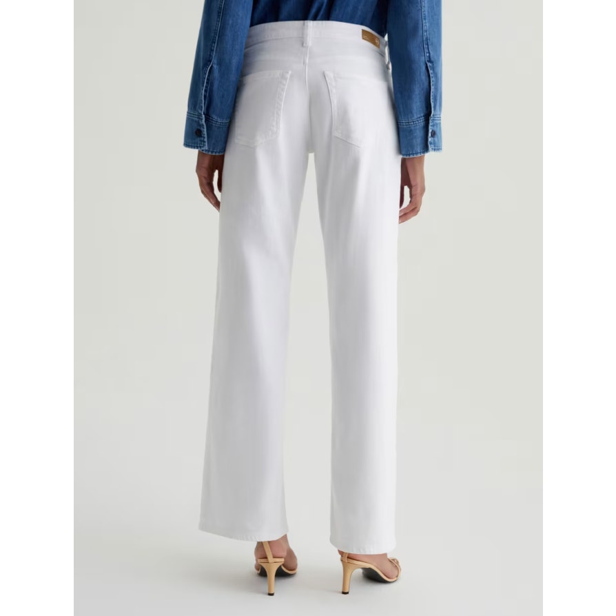 AG ADRIANO GOLDSCHMIED Womens Adria Wide Leg Jeans Size 24 White Low-Rise NWT