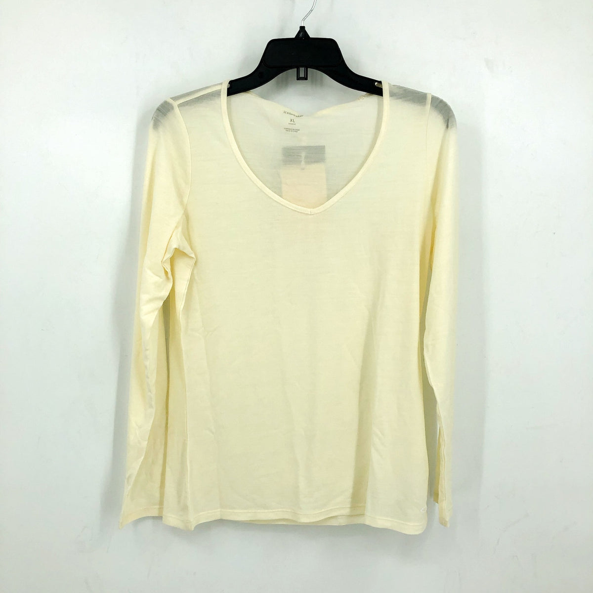ICEBREAKER Women's Merino 150 Siren Long Sleeve Sweetheart Top XL Snow Cream NWT