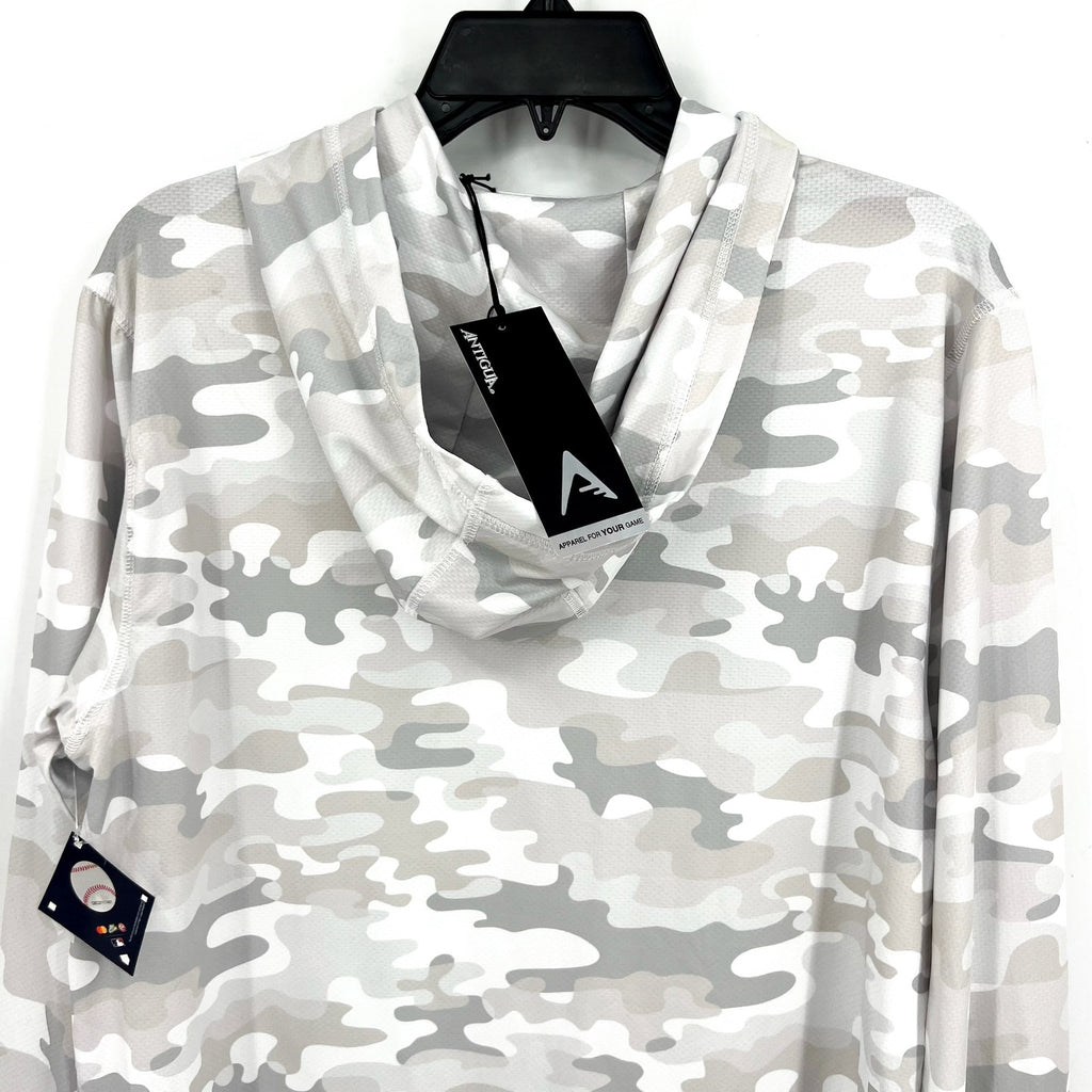 ANTIGUA Mens Texas Ranger Sector Hoodie Small White Gray Camo Sweatshirt NWT